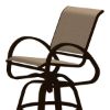 Picture of Telescope Aruba Counter Height Swivel Cafe Chair Fabric Sling with Aluminum Frame