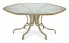 Picture of Telescope Hexagonal Dining Table 64 Inch Glass with Aluminum Frame