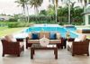 Picture of Telescope Outdoor Pool Deck and Patio Wicker Arm Chair with Cushion, Lake Shore Wicker Collection
