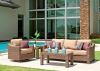 Picture of Telescope Outdoor Pool Deck and Patio Wicker Three-Seat Loveseat with Cushion, Lake Shore Wicker Collection