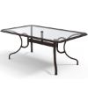 Picture of Telescope Rectangular Dining Table 42x68 Inch Glass with Aluminum Frame