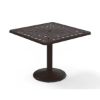 Picture of Telescope Square Dining Table 36 Inch Cast Aluminum with Pedestal Base