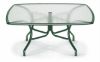 Picture of Telescope Square Dining Table 64 Inch Glass with Aluminum Frame