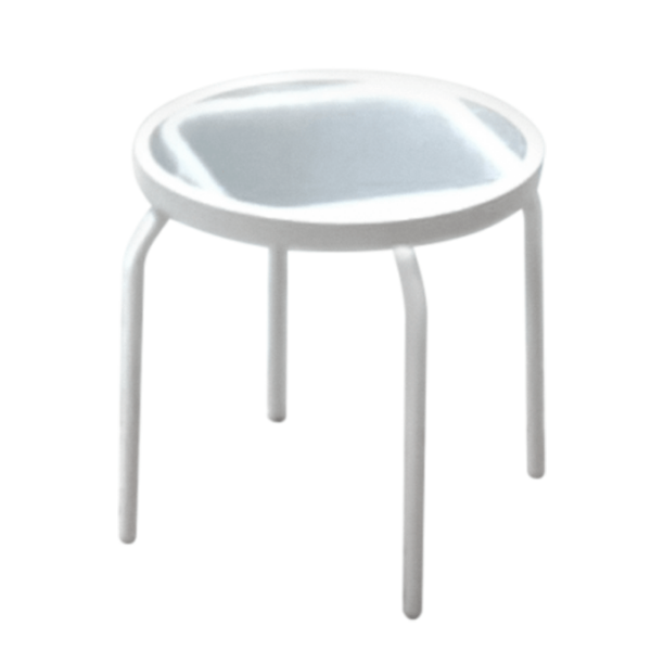 C-18A - Classic Round Acrylic Top Patio Side Table with Aluminum Frame, 18”, 20", or 24"