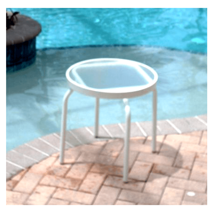 Classic Round Acrylic Top Patio Side Table with Aluminum Frame, 18”, 20 ...