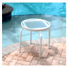 Classic Round Acrylic Top Patio Side Table with Aluminum Frame