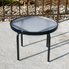 Classic Round Acrylic Top Patio Side Table with Aluminum Frame