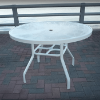 Regal Round Acrylic Top Patio Dining Table with Aluminum Frame, 36" 42" or 48"