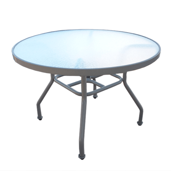 S-42A - Sierra Round Acrylic Top Hotel Patio Dining Table with Aluminum Frame, 36" 42" or 48"