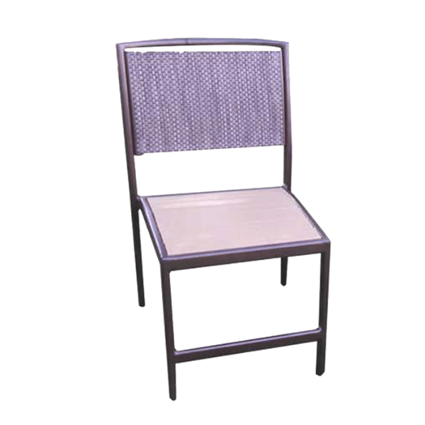 EW-49SL - Eco Wood Recycled Plastic Armless Dining Chair with Sling Back and Aluminum Frame
