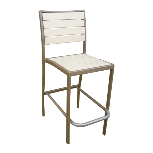 EW-77 - Eco Wood Recycled Plastic Bar Chair with Aluminum Frame