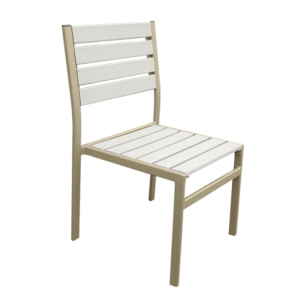 EW-49 - Eco Wood Recycled Plastic Cafe Chair with Aluminum Frame