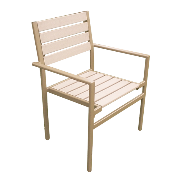 EW-50 - Eco Wood Recycled Plastic Patio Dining Chair with Aluminum Frame