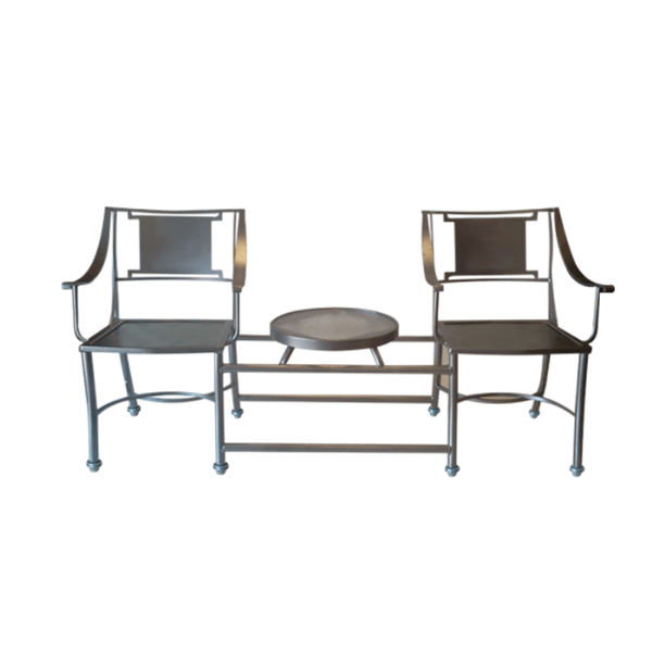 SC-250 - Sheet Cast All Aluminum Patio Tete-Tete Chairs with Table