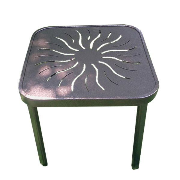 R-18SQPUNCH - 18” Regal Square Punched Aluminum Top Patio Cocktail Side Table with Aluminum Frame