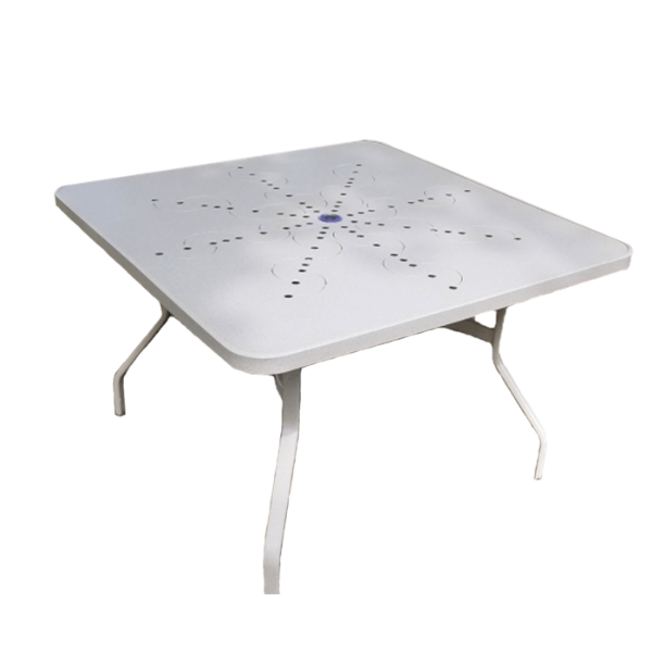 R-36SQPUNCH - Regal Square Punched Aluminum Top Patio Dining Table with Aluminum Frame, 36” or 42”