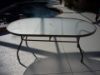 Sierra Oval Acrylic Top Dining Table with Aluminum Frame, 42"x 72"
