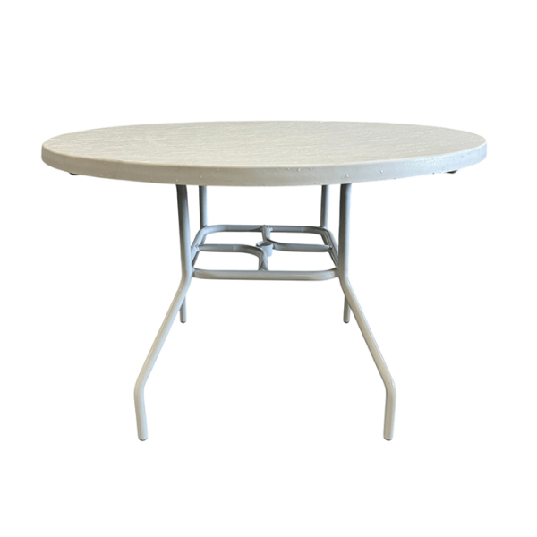C-42F - Classic Round Fiberglass Dining Table, Aluminum Frame, 36" 42" or 48"