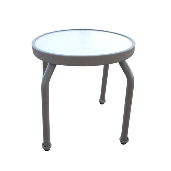 Picture of Sierra Round Acrylic Top Patio Cocktail Side Table with Aluminum Frame, 18", 20" or 24"
