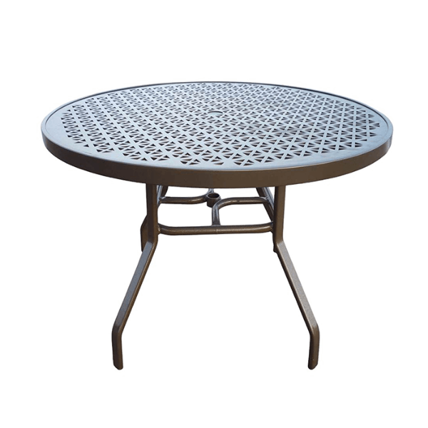R-42PUNCH - Regal Round Punched Aluminum Dining Table