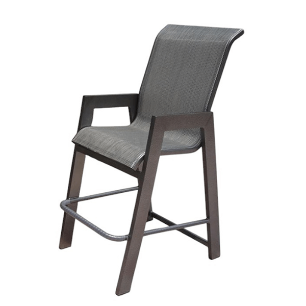 H-75 - Hurricane Sling Patio Barstool with Heavy-Duty Aluminum Frame