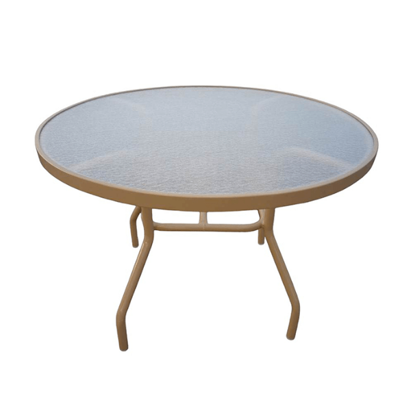 K-42A - Kingfisher Round Acrylic Top Patio Dining Table with Aluminum Frame, 36" 42", or 48"