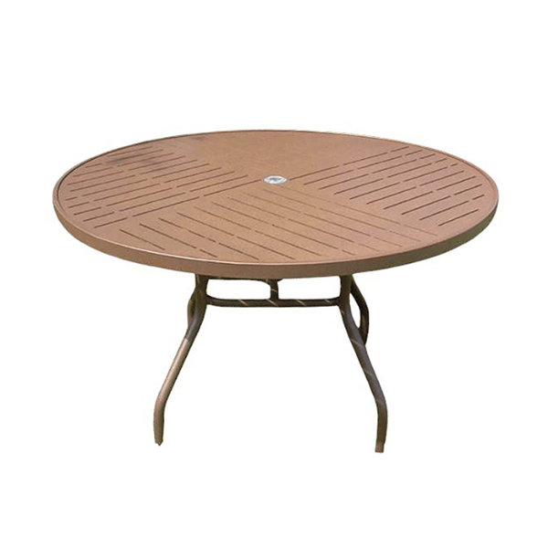 K-42Punch - Kingfisher Round Punched Aluminum Top Poolside Dining Table with Aluminum Frame, 36" 42" or 48"
