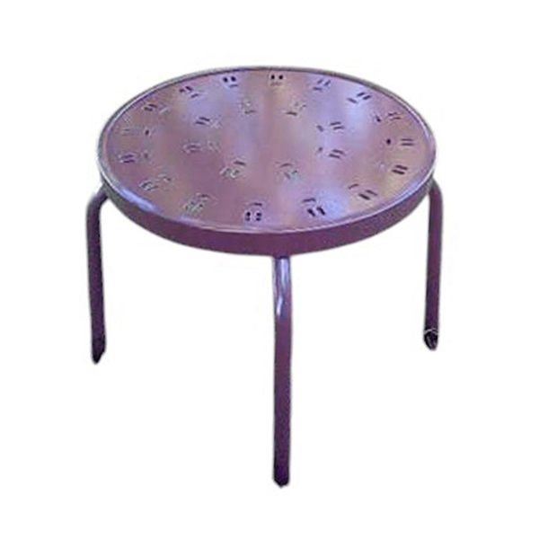 C-18PUNCH - Classic Punched Aluminum Top Patio Side Table - 18”, 20”, or 24”