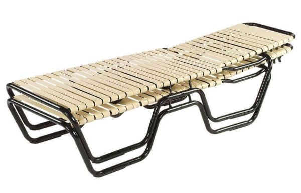 Picture of Neptune Vinyl Strap Chaise Commercial Lounge  Aluminum Frame - 22 lbs.