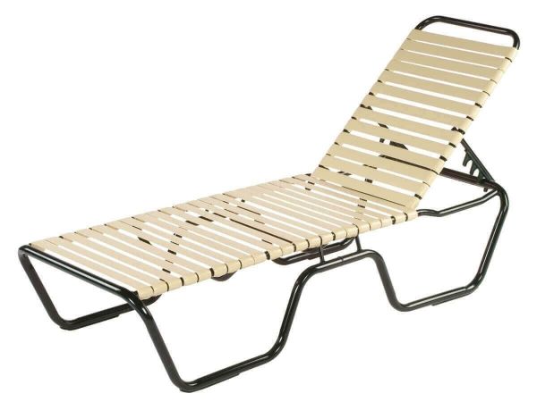 Picture of Neptune Vinyl Strap Chaise Commercial Lounge  Aluminum Frame - 22 lbs.