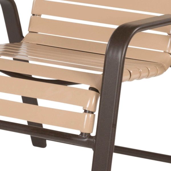 Picture of Anna Maria Dining Arm Chair 2” Vinyl Strap with Stackable Aluminum Frame, 14 lbs.