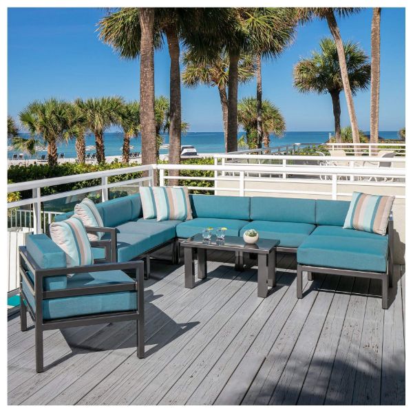 Picture of Sectional Barcelona Deep Cushion Armless Lounge Chair with Aluminum Frame
