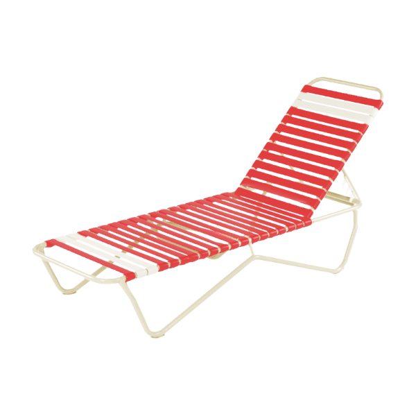 Picture of St. Lucia Commercial Chaise Lounge, Vinyl Strap Pool Furniture, Commercial Stackable Aluminum Frame