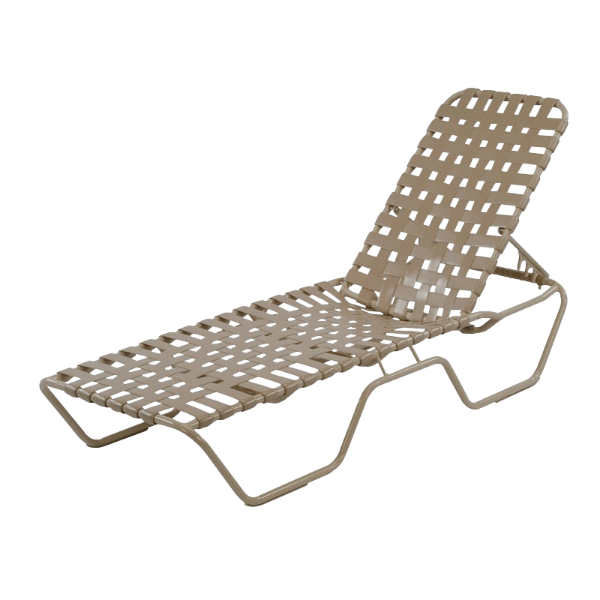 Picture of St. Maarten Extended Bed Chaise Lounge Vinyl Crossweave Straps with Aluminum Frame, 25 lbs.