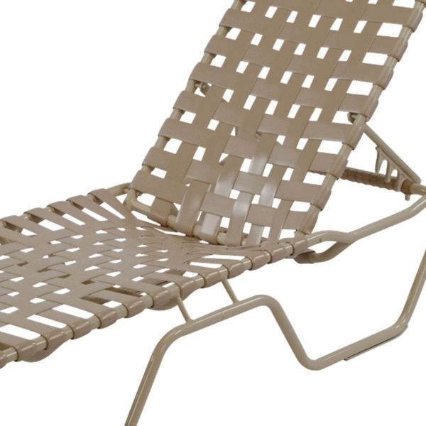 Picture of St. Maarten Extended Bed Chaise Lounge Vinyl Crossweave Straps with Aluminum Frame, 25 lbs.