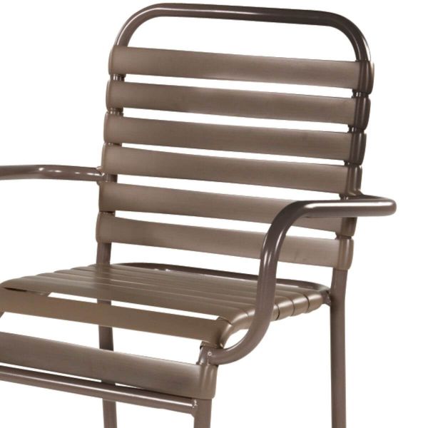 Picture of St. Maarten Vinyl Strap Bar Stool with Arms and Powder Coated Aluminum Frame, 18 lbs.