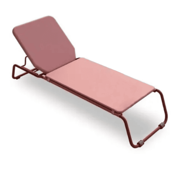 Anthea Poolbed Sling Chaise Lounge with Stainless Steel Frame - Garnet