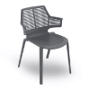 Ikona Stackable Polypropylene Patio Cafe Armchair -  Charcoal