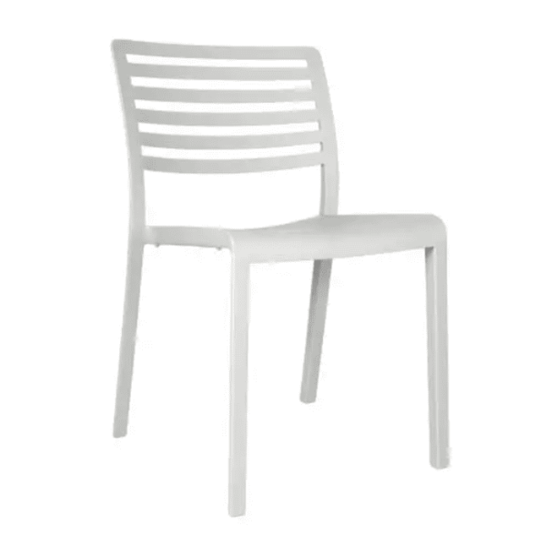 Lama Polypropylene Poolside Patio Armless Dining Chair - White