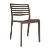 Lama Polypropylene Poolside Patio Armless Dining Chair - Chocolate