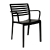 Lama Polypropylene Poolside Patio Dining Armchair -Black
