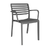 Lama Polypropylene Poolside Patio Dining Armchair - Charcoal