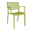 Lama Polypropylene Poolside Patio Dining Armchair - Olive Green