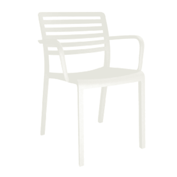 Lama Polypropylene Poolside Patio Dining Armchair - White