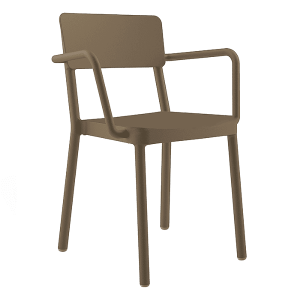 Lisboa Polypropylene Patio Dining Chair - Chocolate