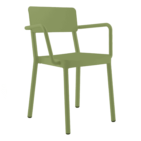 Lisboa Polypropylene Patio Dining Chair - Olive Green