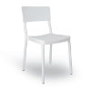 Lisboa Stackable Polypropylene Patio Cafe Chair -  White