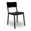 Lisboa Stackable Polypropylene Patio Cafe Chair -  Black
