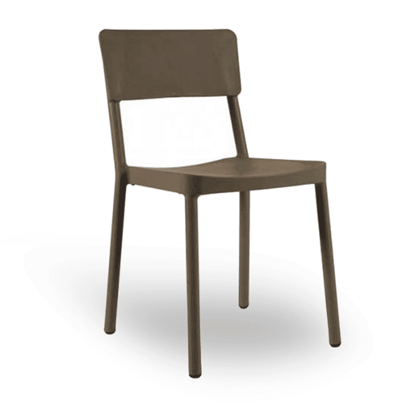 Lisboa Stackable Polypropylene Patio Cafe Chair -  Chocolate