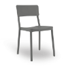 Lisboa Stackable Polypropylene Patio Cafe Chair -  Dark Grey